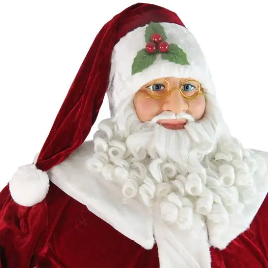 6ft. Life-Size Plush Santa Claus Standing or Sitting Christmas Figure {4}