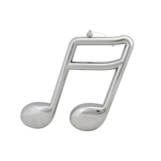 Silver Shiny Musical Sixteenth Note Ornament {1}