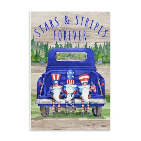 Stupell Industries Stars & Stripes Forever Americana Gnomes Wall Plaque Art {1}