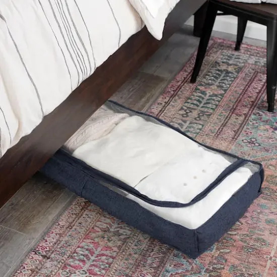 Household Essentials 41" Denim Blue Under the Bed Storage Chest {3}