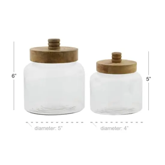 Clear Glass Farmhouse Canisters Set {6}