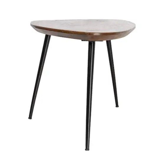 Hello Honey® Mid-Century Modern Wood & Metal Organic Shaped Nesting Table Set {9}