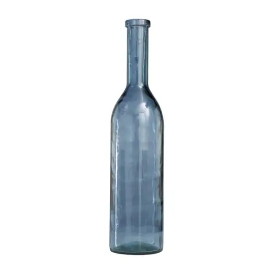30" Blue Recycled Glass Tall Spanish Bottleneck Vase {5}