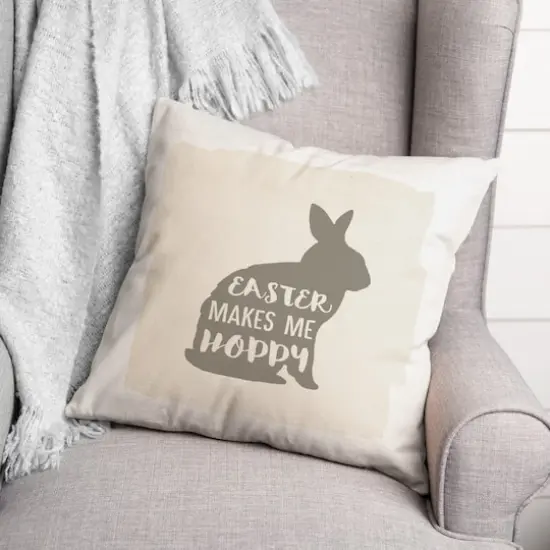 Easter Makes Me Hoppy Pillow 2 18" x 18" Throw Pillow {4}