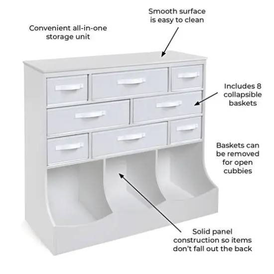 Badger Basket White Baskets & Bins Storage Station {12}