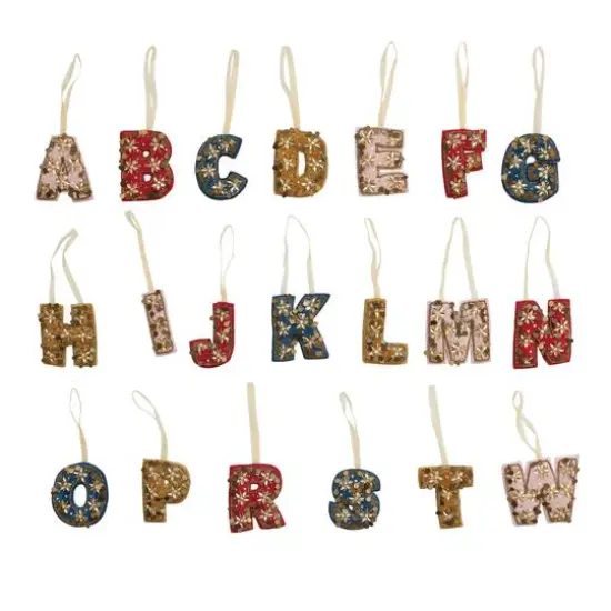 Hello Honey&reg; Velvet Beaded Alphabet Ornaments Set {1}
