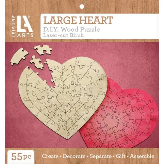 Leisure Arts&reg; Large Heart D.I.Y. Wood Puzzle {1}