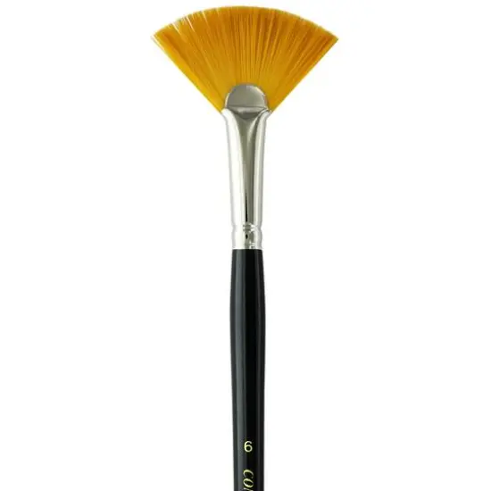 Connoisseur&reg; Gold Taklon Long Handle Fan Brush, Size 6 {3}