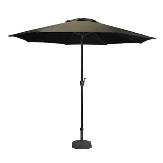 9ft. Black & Brown Outdoor Patio Umbrella {1}