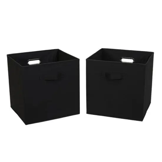 2 Pack Household Essentials 13" Fabric Storage Bins Black {6}
