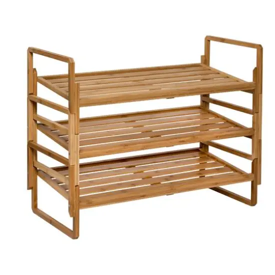 Honey Can Do 3-Tier Nesting Bamboo Shoe Rack {4}