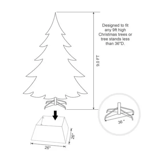 Glitzhome&reg; 25.75" Gold Trapezoid Metal Weave Tree Collar {9}