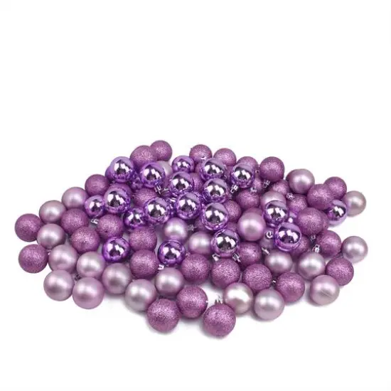 96ct. 1.5" Purple Shatterproof Plastic Ball Ornaments {1}