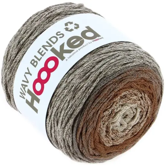 Hoooked Wavy Blends Recycled Cotton Yarn Caramel Taupe {3}
