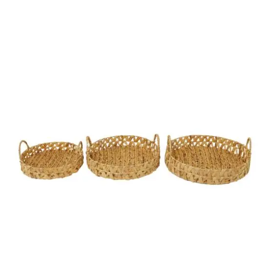 Brown Seagrass Coastal Tray, Set of 3" 19", 16", 14" {1}