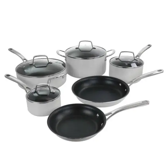 Martha Stewart 10 Piece Nonstick Hard Aluminum Cookware Set White {1}