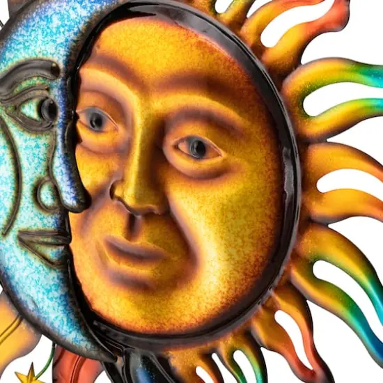 Glitzhome&reg; 33.5" Metal Sun & Moon Wall D&eacute;cor {9}