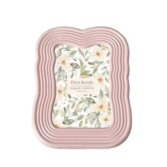 Flora Bunda&reg; 5" x 7" Matte Pink Curves Ceramic Frame {1}