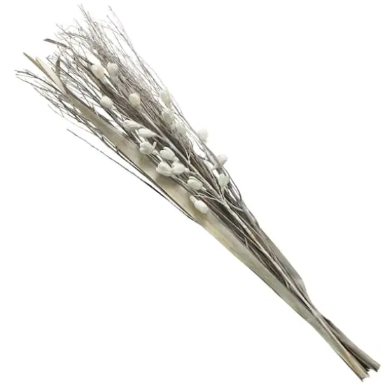 40" Gray Dried Plant Floral Bouquet Branch Natural Foliage with Grass Stems {7}