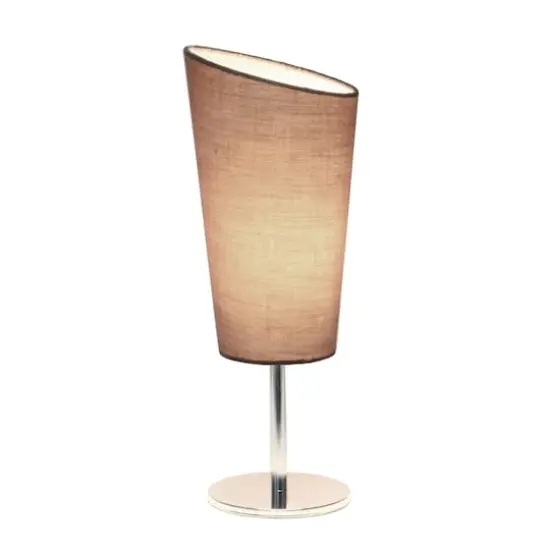 Simple Designs™ 12.5" Mini Chrome Table Lamp with Angled Fabric Shade Gray {3}