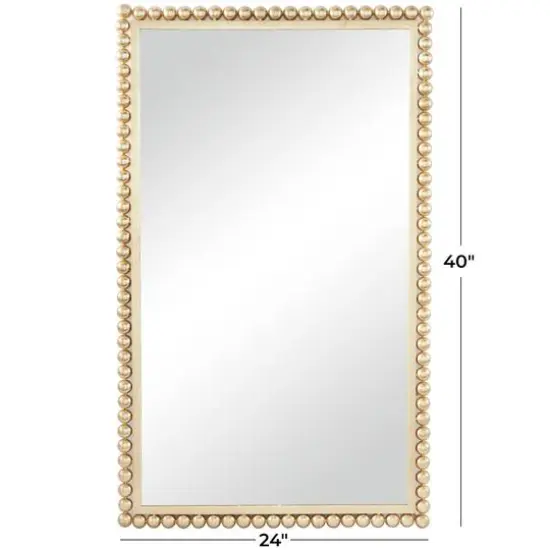 CosmoLiving by Cosmopolitan 40" Beaded Metal Wall Mirror Gold {6}
