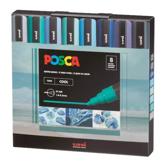 POSCA Cool Colors PC-5M Paint Marker Set {5}