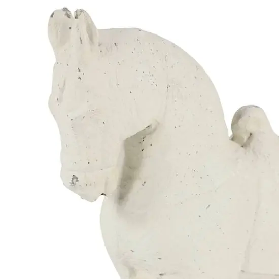 14" White Fiberglass Vintage Horse Sculpture {3}
