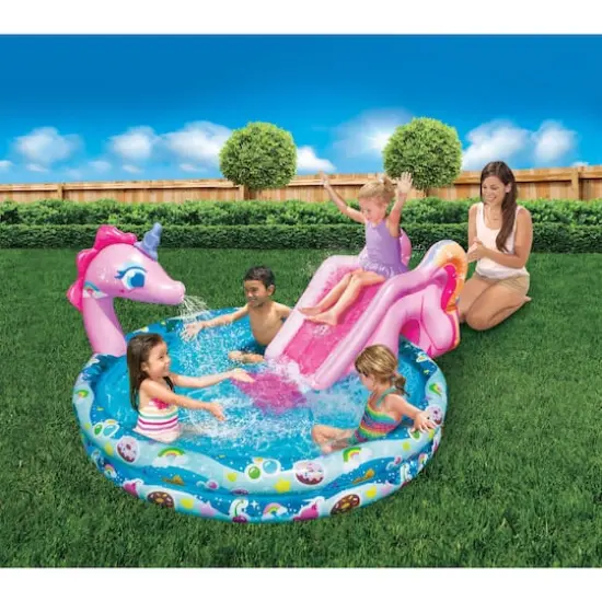 Banzai&reg; 6ft. Spray 'N Splash Unicorn Pool&trade; {4}