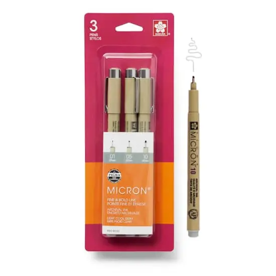 Micron&reg; Fine & Bold Line Light Cool Gray Pen Set {1}