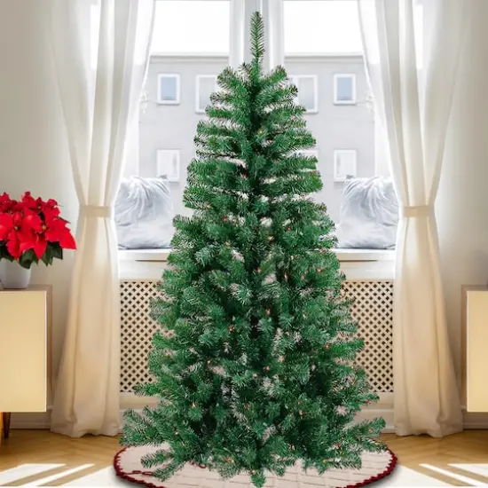 6ft. Pre-Lit Acacia Artificial Christmas Tree, Multicolor Lights {3}
