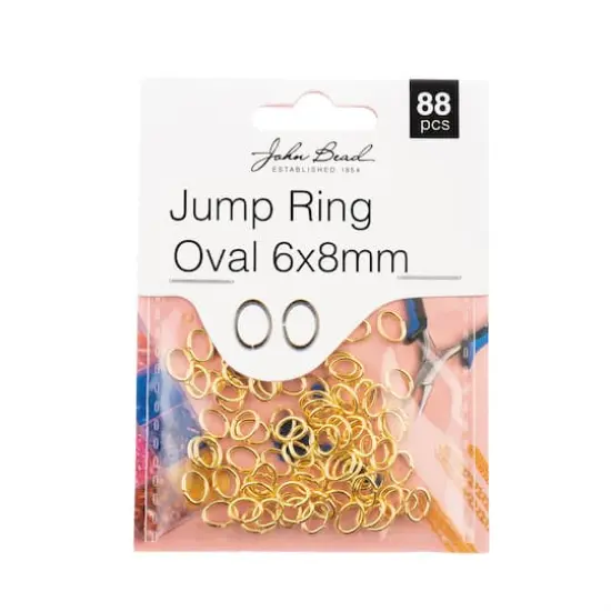 John Bead Must Have Findings 8mm Jump Rings, 88ct. Gold {1}