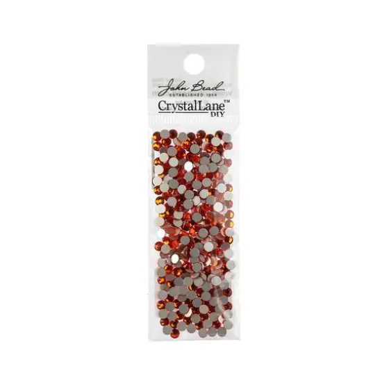 John Bead Crystal Lane SS16 Glass Round Flatback Rhinestones, 288ct. Orange {4}