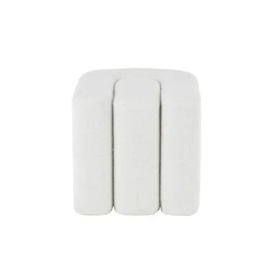 18" W-Shaped Room Ottoman White {4}