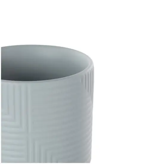 Gray Ceramic Geometric Planter Set {5}