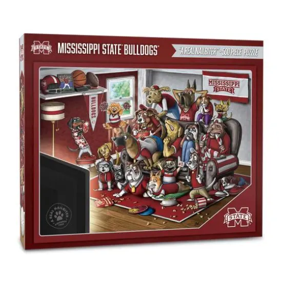 College Football Purebred Fans A Real Nailbiter 500 Piece Puzzle Mississippi St Bulldogs {1}