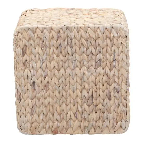 Household Essentials 11" Square Hyacinth Wicker Basket White {4}