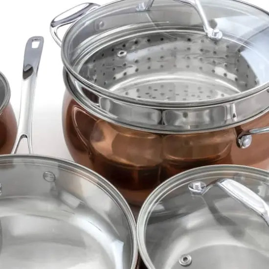 Oster Carabello Copper 9 Piece Stainless Steel Cookware Combo Set {4}