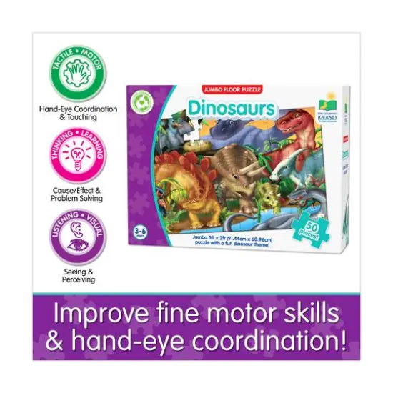 Jumbo Floor Puzzle - Dinosaurs: 50 Pcs {8}