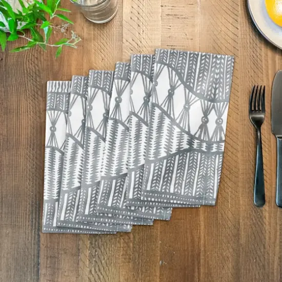 Lace Pattern Cotton Twill Napkin Blue {4}