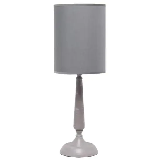 Simple Designs 23" Traditional Candlestick Table Lamp Gray Wash {1}