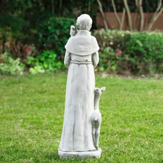 Glitzhome&reg; 36" St. Francis Bird Feeder Garden Statue {5}