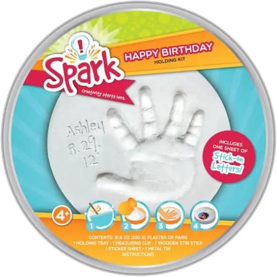 Spark Happy Birthday Round Plaster Tin {1}
