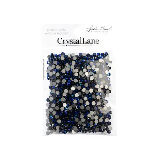 John Bead Crystal Lane SS16 Round Flatback Rhinestones, 1,440ct. Jet AB {4}