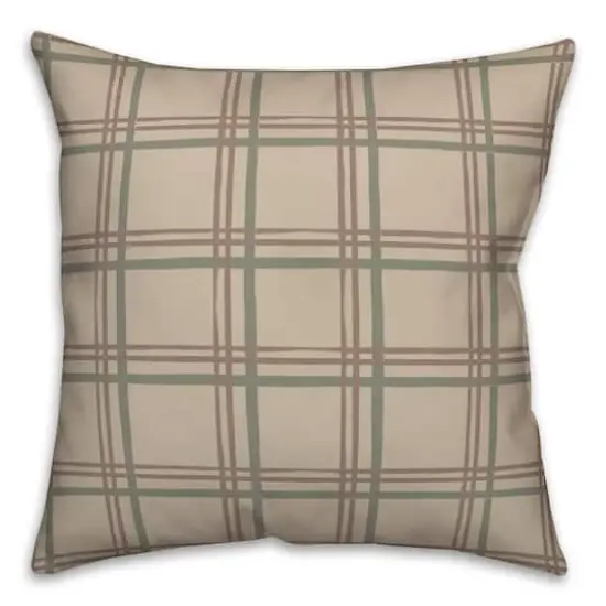 Brown Holiday Plaid Throw Pillow {3}