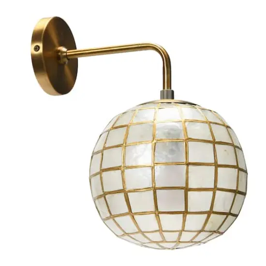 Hello Honey&reg; 13" Metal Princess Capiz Wall Lamp {1}