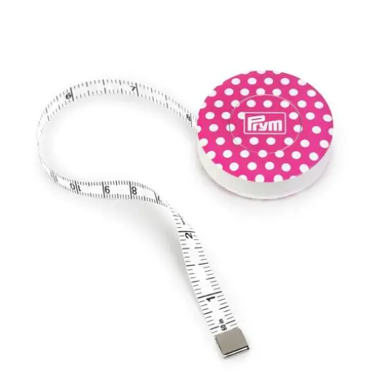 Prym&reg; Love Pink with White Polka Dots 60" Spring Tape Measure {4}