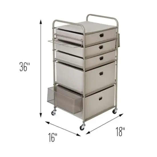 Honey Can Do Taupe Wrapping Paper Storage Cart with Wheels {7}