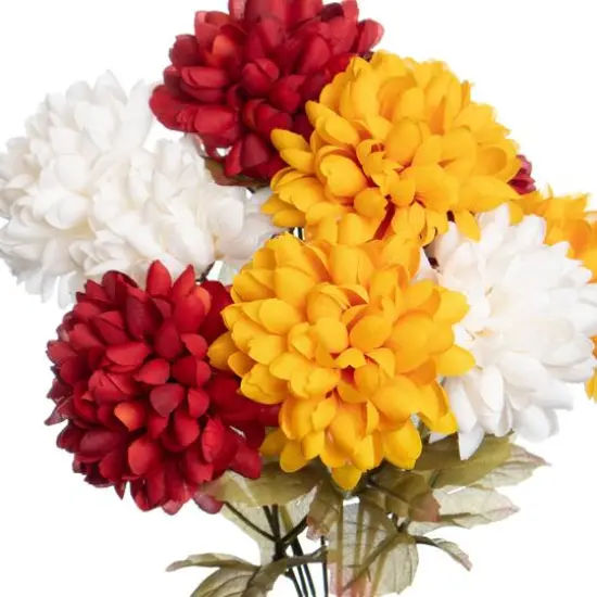 17" Mum Water Resistant Bush by Ashland&reg; Red White and Yellow {3}