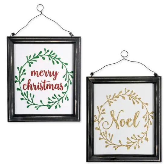 DII&reg; Noel & Merry Christmas Hanging Signs Set {1}