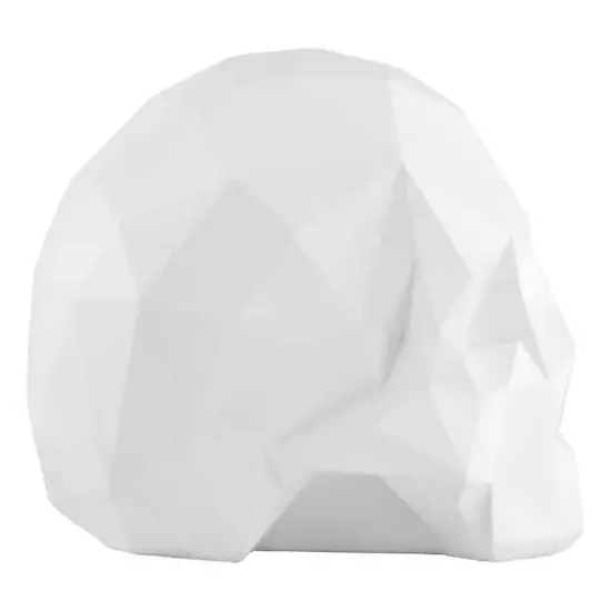 6" White Origami Skull Tabletop Figurine {7}